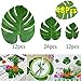 KUUQA 48 Pcs Tropical Party Decor Artificial Plant Tropical Palm Monstera Leaves Simulation Leaf for Hawaiian Luau Safari Party Jungle Beach Theme BBQ Birthday Party Decorations Supplies 3 Sizes
