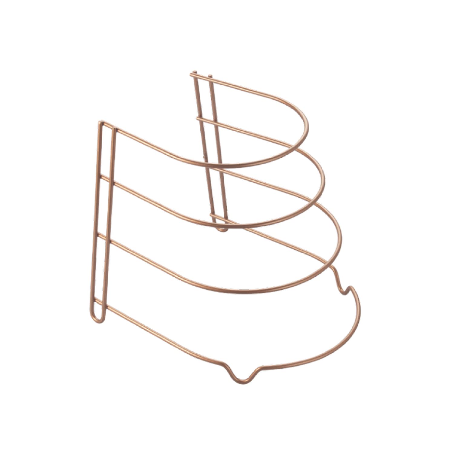 Metaltex Canyon Frying Pan Holder - Freestanding Organiser for Kitchen Cooking Utensils - Polytherm Copper, 23 x 27 x 23 Centimetres