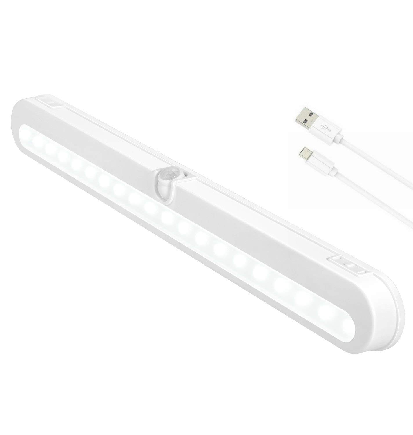 T01L-S LED Closet Light – BLS Super Bright 20 LED Under Cabinet Lighting Wireless Rechargeable Battery/DC Input Motion Sensing Light Bar, Auto On Off Switch, Motion Sensor & Light Beams Adjustable