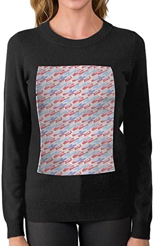 MDIEWOKSL Fluid Pattern Warm Boyfriend Colorful Crew Neck Fashion Sweater