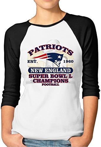 Hotgirl4 Women Super Bowl NE Patriots Raglan 3/4 Sleeve T-Shirt Color Black S