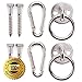 AMERIGO Premium Hammock Hooks - Hammock Hanging Kit 600 LB Capacity - Hammock Hanger Heavy Duty - Hammock Hardware - Set of Round Pad Eyes, Spring Snap Hooks + Screws for Your Perfect Experience!