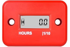 Runleader Digital LCD Maintenance Hour Meter for Small Engine,Waterproof Design,Applicable to Gas Engine Powered Lawn Mower G