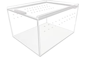 NIKUJUGA 13 * 10 * 7.5cm Feeding Box Acrylic Reptile Breeding Box Transparent Jumping Spider Enclosure with Ventilation Holes for Spiders, Lizards, Scorpions, Geckos (Small)