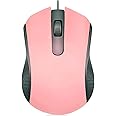 Guiheng Wired Mouse, Ergonomic Computer Mouse,USB Wired Computer Mouse for Right or Left Hand, with Durable Clicks for PC, Computer, Laptop, Desktop, Chromebook, Notebook, Mac (Pink)
