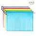 KATEVO Zipper File Bags, Pack of 5, 5 Colors Zippered Water-Resistant PVC Bag Storage Pouch for Women, Men Organizer Document, Business Receipts, Cosmetics, Travel Accessories (A3 17.1''x12'')