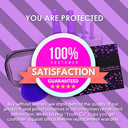 Facial Cupping Set (7Pcs) - Face, Eye and Lips Cupping Massage Kit with Silicone Cleansing Brush - Works with Fine Lines & Wrinkles - Helps with Instant Ageless Skin and Improved Collagen