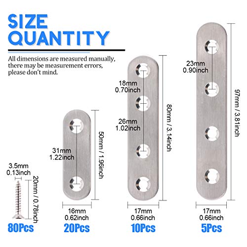 1 Glarks+35+Pieces+Stainless+Straight+Connector