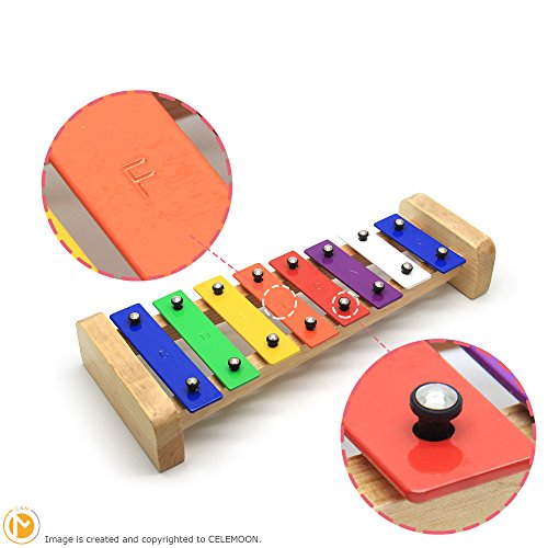1 CELEMOON+Xylophone+Glockenspiel+Multi+Colored+Child+Safe