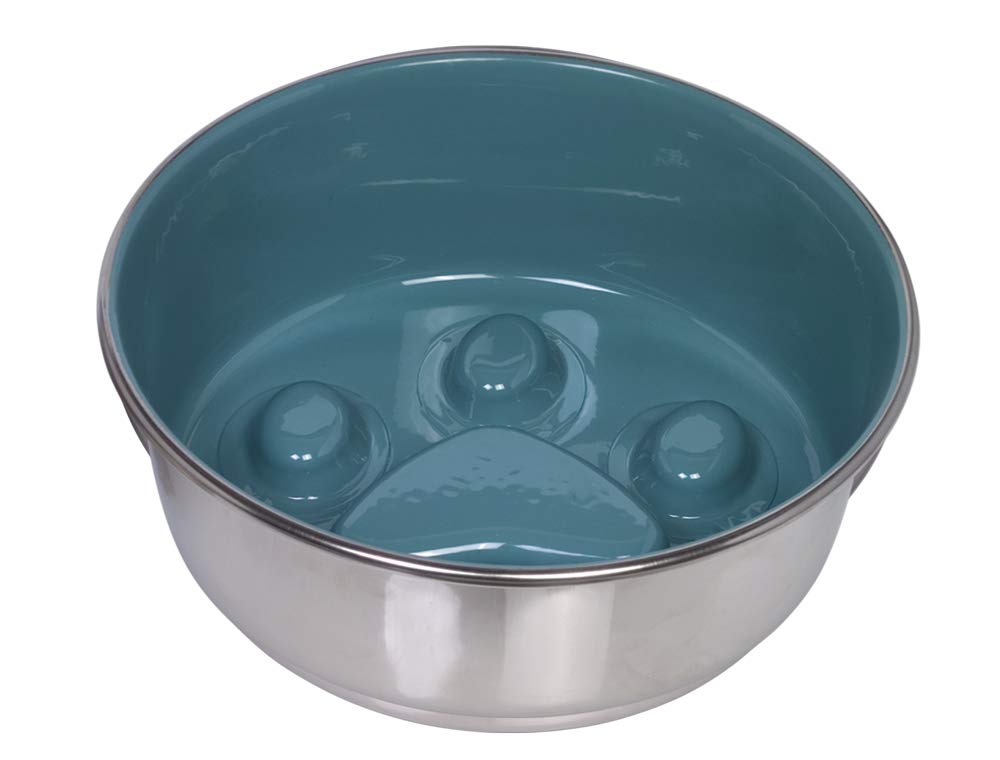 Nobby Anti-sling stainless steel bowl PAW, non-slip, grey-green, 20 cm, 1.60 litres, 1 piece
