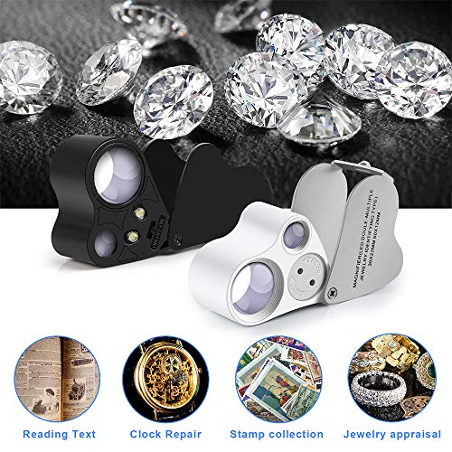 Jewelers Loupe 30X 60X with LED Lighting for Gems,Jewelry Coins Stamps