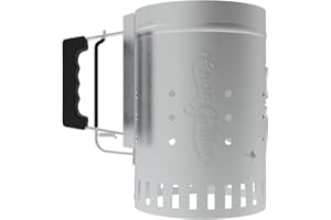 Char-Griller® Charcoal Grill Chimney Starter with Quick Release Trigger for Quickly Lighting BBQ Coals, Compatible with Any BBQ Charcoal Grill, 12-Inch