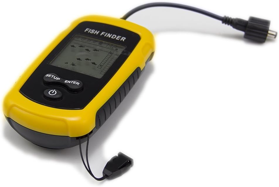 Ltuotu Portable Wired Fish Finder LCD Display Sonar Sensor Fishfinder Alarm Transducer Fishfinder