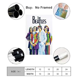 XYDQ Poster décoratif sur toile The Beatles Band – Décoration murale pour salon, chambre à coucher – 60 x 90 cm - Les Beatles, Paul McCartney, John Lennon, RIngo Starr, George Harrison XYDQ Poster décoratif sur toile The Beatles Band - Décoration murale pour salon, chambre à coucher - 60 x 90 cm – Image 2