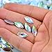 200pcs 7x15mm Horse Eye Shape Crystal AB Color Clear Sew On Acrylic Rhinestones Flatback Fancy Stones Sewing for Clothing Wedding Dress Decorations (Light Blue)