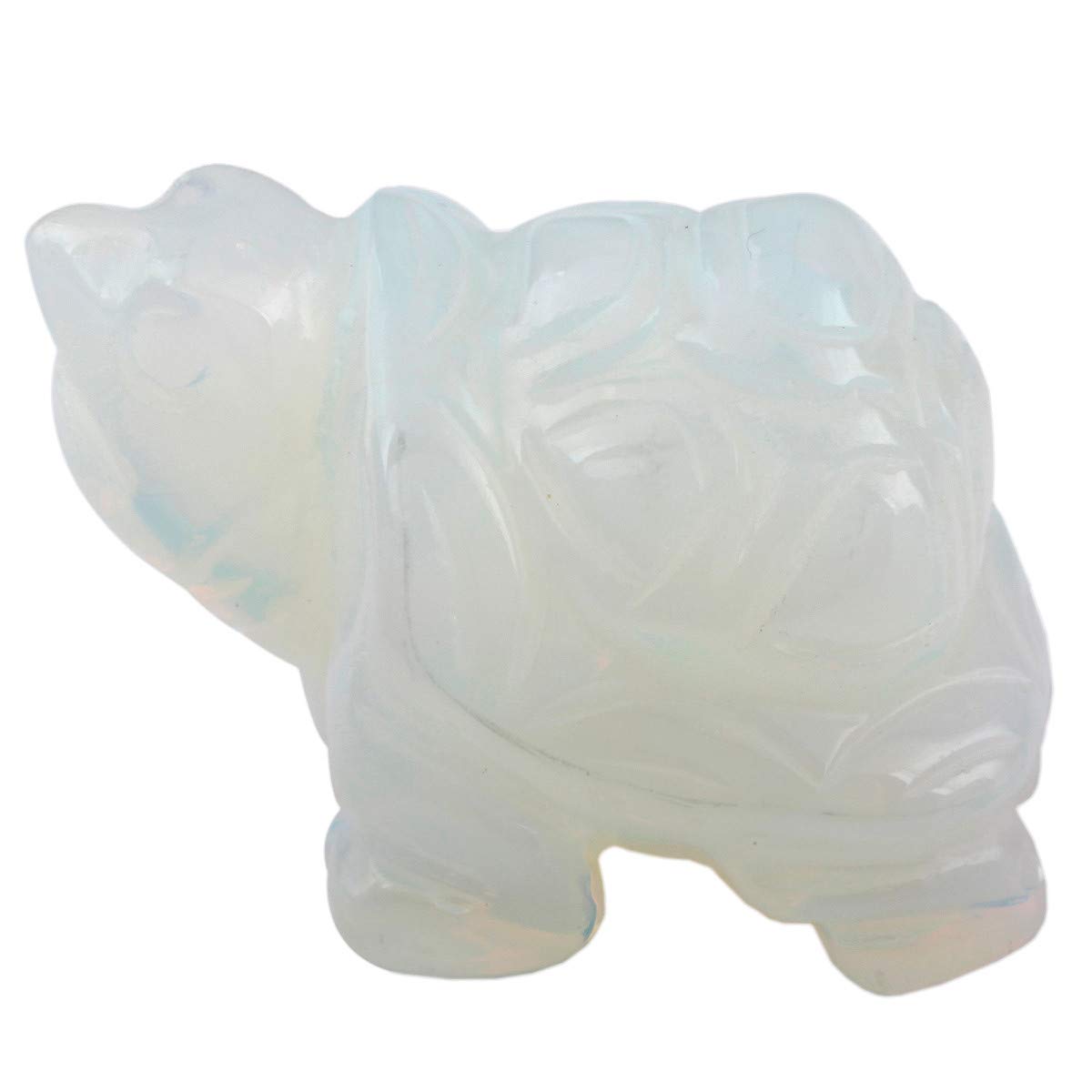 Nupuyai Opalite Turtle Figurine Ornament, Healing Crystal Energy Statue for Home Decor 1.5"