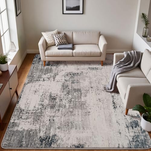 Calore Rugs for Living Room Soft Modern Carpet Non-Slip Bedroom Rug Large Short Pile Area Rugs Home Decor (Grey-Multi, 160 x 200 cm)