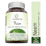 Amazing India Neem 500 Mg 120 Vegetarian Capsules * Promotes Blood Purification , Promotes healthy Immunity and Promotes health Skin *