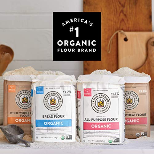 King Arthur, 100 Organic White Whole Wheat Flour, 100 Whole Grain
