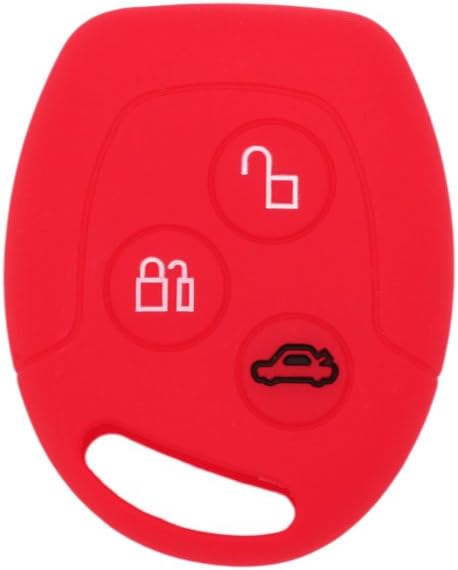 BROVACS Silicone Cover Protector Case Holder Skin Jacket Compatible with FORD 3 Button Remote Key Fob CV9702 Red - Image 3