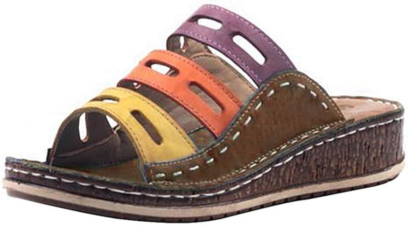 Amazon.com: Women's Summer Open Toe Comfy Sandals Soft Premium Orthopedic Wedge with Thick 