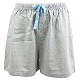 Leisureland Women's Cotton Knit Pajama Sleepwear Lounge Boxer Shorts Gray