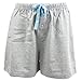 Leisureland Women's Cotton Knit Pajama Sleepwear Lounge Boxer Shorts Gray