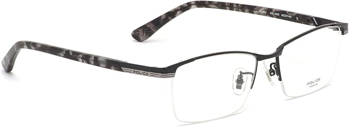 Amazon ポリス国内正規品販売認定店 Vpl5j 0530 54サイズ Police ポリス メガネフレーム スクエア ナイロール べっ甲 ハバナ ブロー Titanium チタン ハーフリム メンズ レディース ファッション眼鏡 通販
