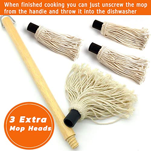Basting Mop Bbq Mopping Brush, 18 Inch Large Grill Handle Barbecue Mop