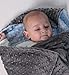 Reversible Unisex Children's Soft Baby Blanket Minky Dot (Light Blue/Grey)