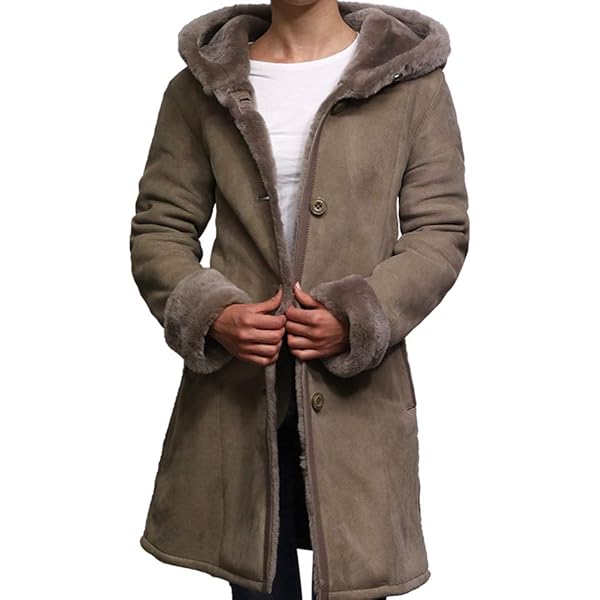 BGSD Women's Pauline Hooded Faux Shearling Maxi Walking Coat Black