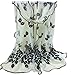 SANWOOD Trendy Women Gauze Embroidered Peacock Veil Church Mantilla Scarf Shawl Wrap (White)