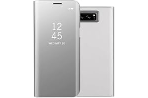 Galaxy Note8 Shell, Translucent Window View Flip Wallet Stand Cover, Shiny Plating Make Up Mirror, TAITOU Smart Sleep/Awake H
