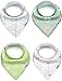 Zoozik Baby Bandana Drool Bibs for Girls 4 Pack of Absorbent Cotton Modern Baby Gift Set - Ribbons Set