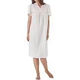 Shadowline Women's Cotton Batiste Gown, 4789, White, 1X