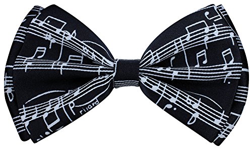 JTC Belt Great Quality Pre-Tied Bow Tie Printed Musical Notes