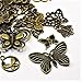 Heart Rock Beads 40pc Butterfly Charms, Pendants, Antique Bronze