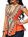 Shele Women African Printed Slim Fit Cap Sleeve Clubwear Party Dashiki Shirt Blouse Top