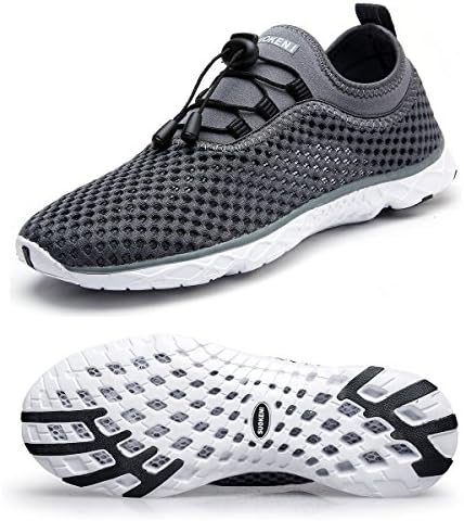 HongYao Men's Water Shoes With Net Surface Quality Breathable Athletic Sport Lightweight For Walking,Dark gray,45 EU,11 D(M) US