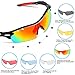 Polarized Sports Sunglasses with 6 Interchangeable Lenses, Tsafrer Tr90 Unbreakable Sunglasses for Men and Women Cycling, Driving, Running Golf (Black-Orange)