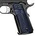 Cool Hand 1911 G10 Grips, Full Size (Government/Commander), Magwell Cut,Big Scoop, Ambi Safety Cut, Sunburst Texture, Blue/Black