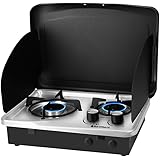 Camplux Pro Built-in Propane RV Gas Cooktop, Stainless Steel RV Cooktop Stove, 2 Burner Drop-in RV Gas Stove, Outdoor…