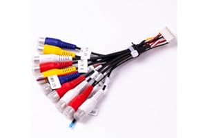 gtpartes GTPARTS Dual XDCPA10BT for Pre-Amp/Video AV Input & Output Camera Cable 18 Pin Connector