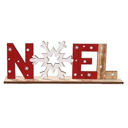 Alipher Wooden Letters Block Desk Christmas Decoration Xmas Word