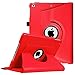 Fintie Rotating Case for iPad 6th / 5th Generation (2018/2017), iPad Air 2 / Air 1 (9.7 Inch) - 360 Degree Rotating Stand Cover Auto Sleep Wake, Red