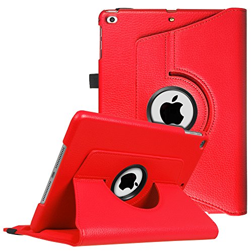 Fintie iPad 9.7 inch 2017 / iPad Air Case - 360 Degree Rotating Stand Cover with Auto Sleep Wake for Apple iPad 9.7 inch 2017 Tablet / iPad Air 2013 Model, Red