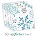 Winter Snowflake & Holiday Party Supplies for 50 - Large Plates, Napkins, Plastic Cups, Straws, 3 Table Covers, �Happy Holidays� Flag Banner, Great Decorative Tableware Set for Christmas and Snow theme events