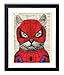 Spider Cat, Superhero Kids Bedroom Wall Decor, Vintage Wall Art Upcycled Dictionary Art Print Poster For Kids Room Decor 8x10 inches, Unframed