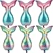 6 Pieces Mermaid Tail Balloons Bright Colored Mermaid Foil Balloons for Mermaid Sea Theme Party Supplies Birthday Wedding Decorations (Blue Pink, Blue Green)