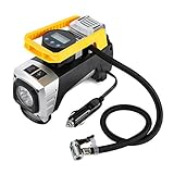 Tire Inflator Air Compressor Portable Air Pump Tvird 12V 150PSI DC Portable Tire Pump with Powerful Emergency Flashlight for Spare Tire,Trailer,Dirt bike,Jeep,RV and Other